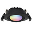 Smart Inbouw Ledspot Bali Zwart, RGB en warm Wit.