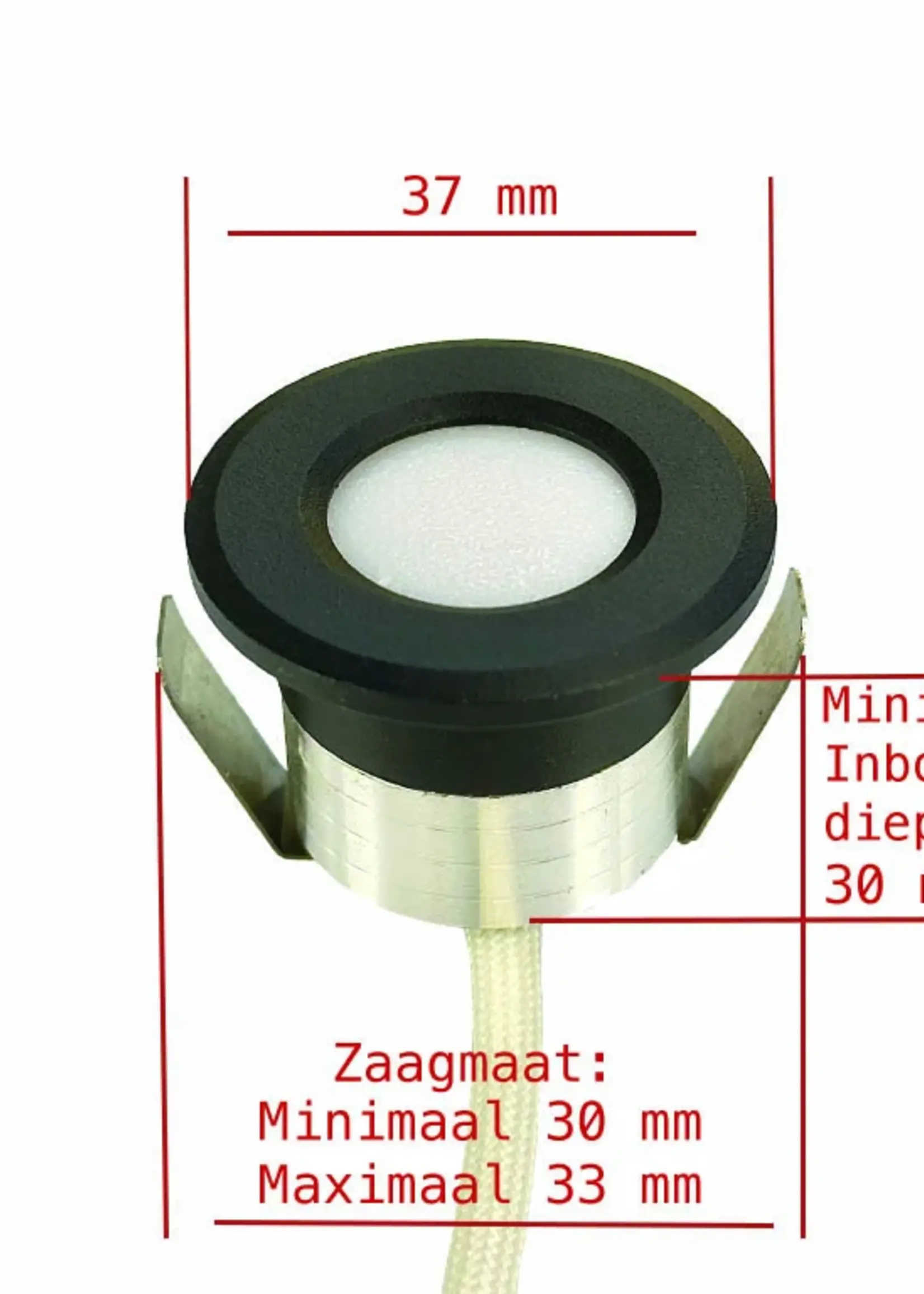 Microlux inbouwspots 2 Watt Wit
