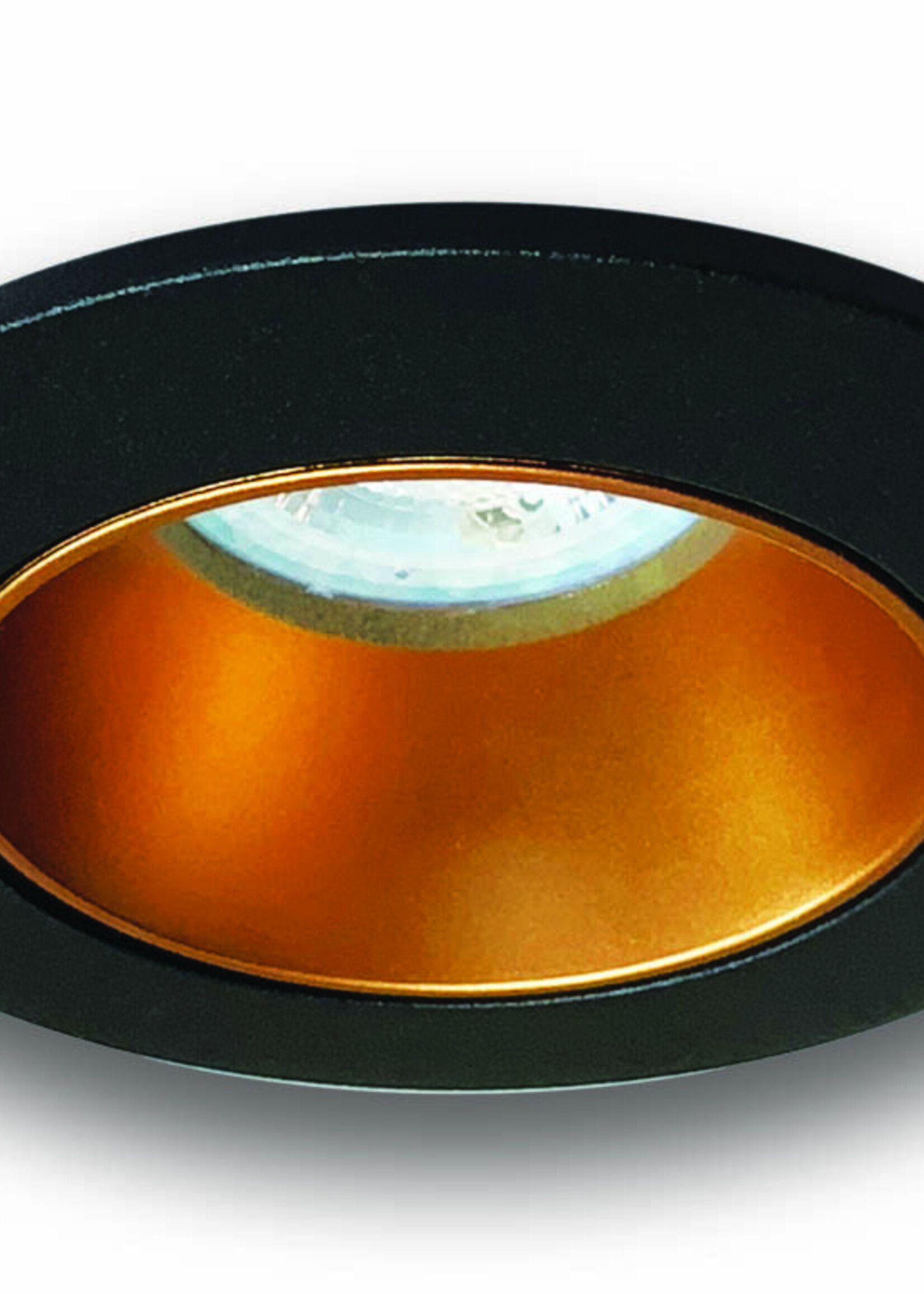 Set van 2 Zwart met goudkleur Inbouw Ledspot Aruba, 5 Watt