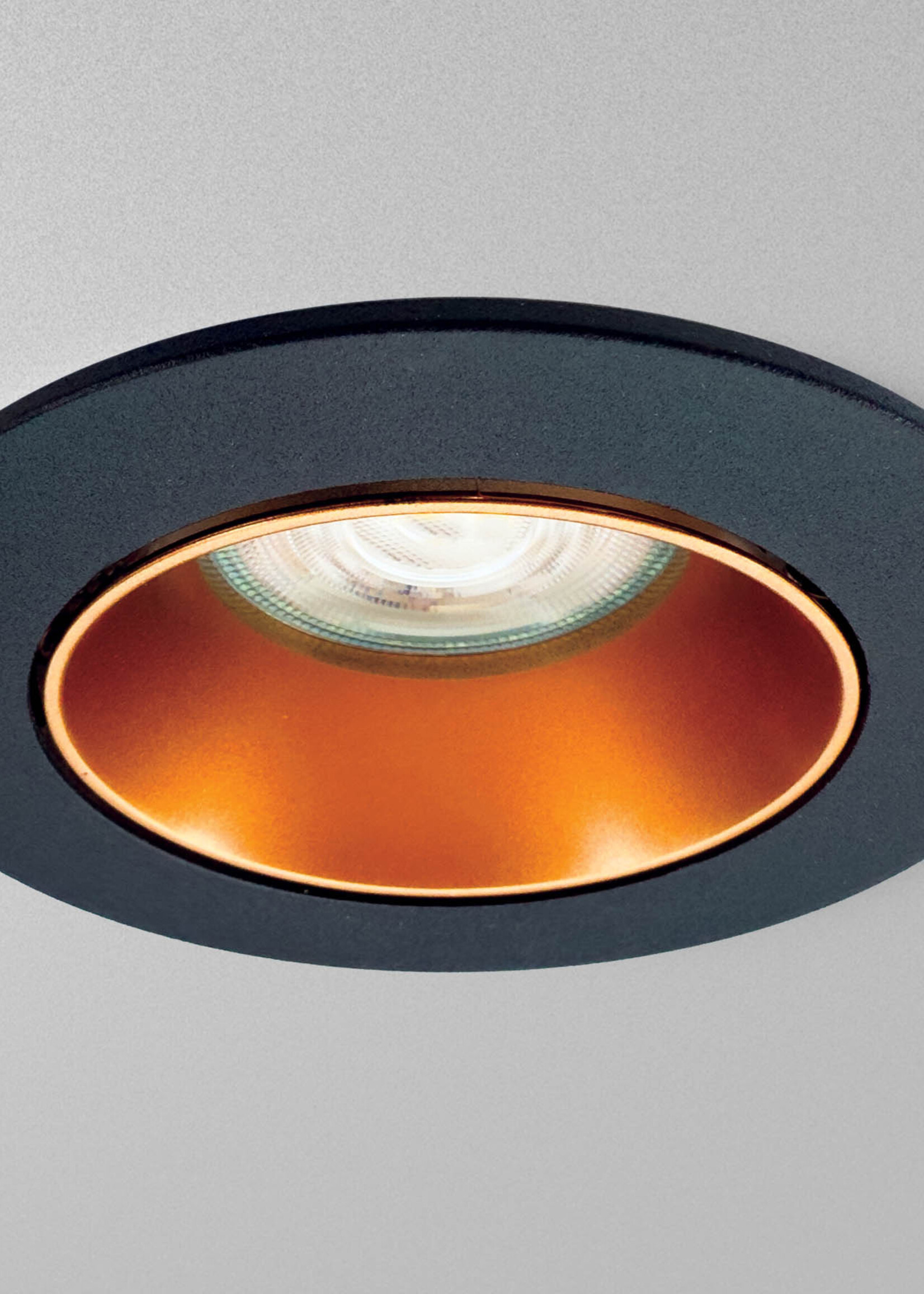 Set van 3 Zwart met goudkleur Inbouw Ledspot Aruba, 5 Watt