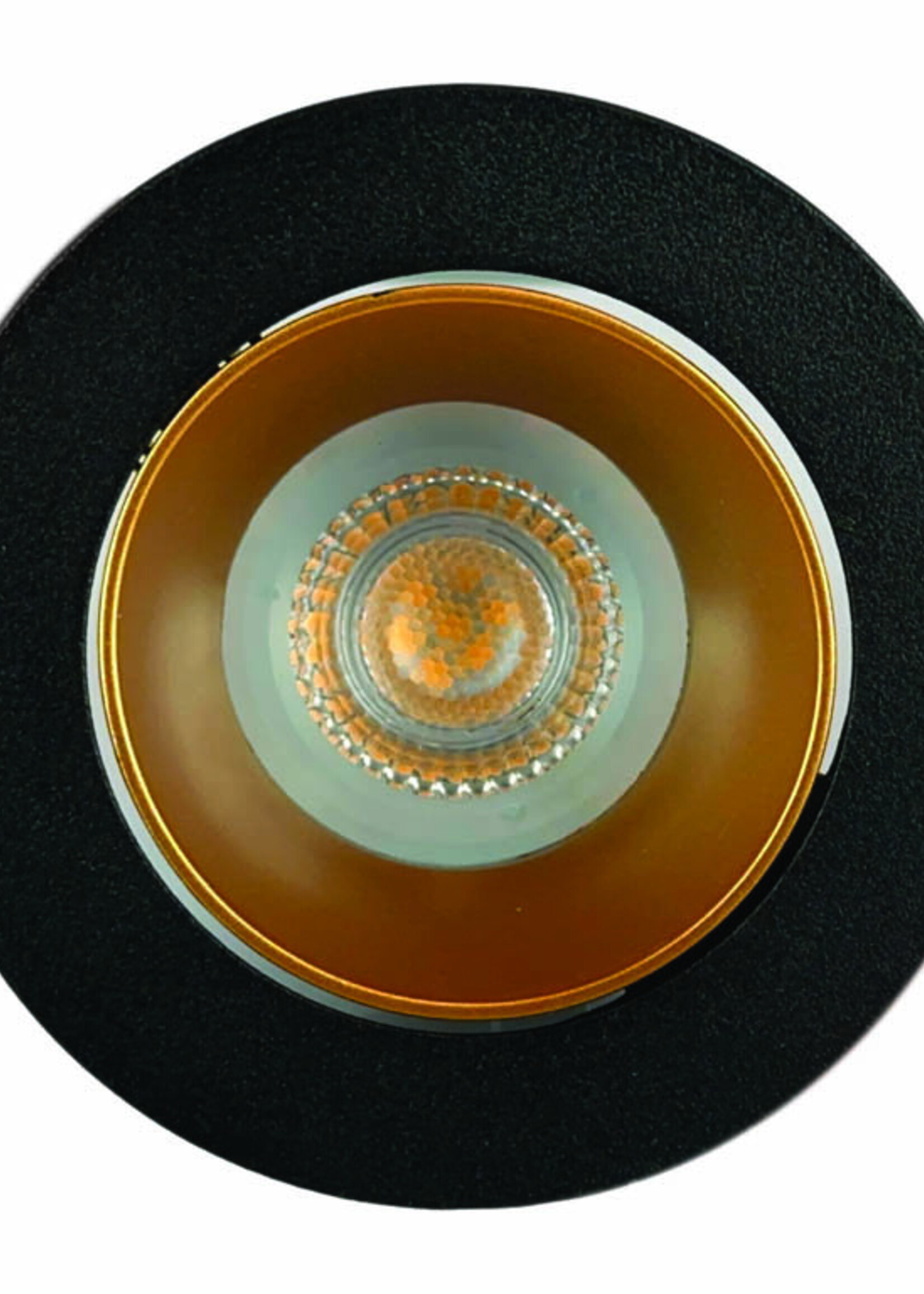 Set van 3 Zwart met goudkleur Inbouw Ledspot Aruba, 5 Watt