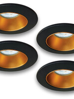Set van 4 Zwart met goudkleur Inbouw Ledspot Aruba, 5 Watt