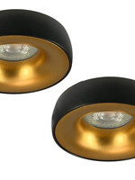 Set van 2 zwart met goudkleur Inbouw Ledspot Samos, 5 Watt