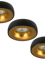 Set van 3 zwart met goudkleur Inbouw Ledspot Samos, 5 Watt