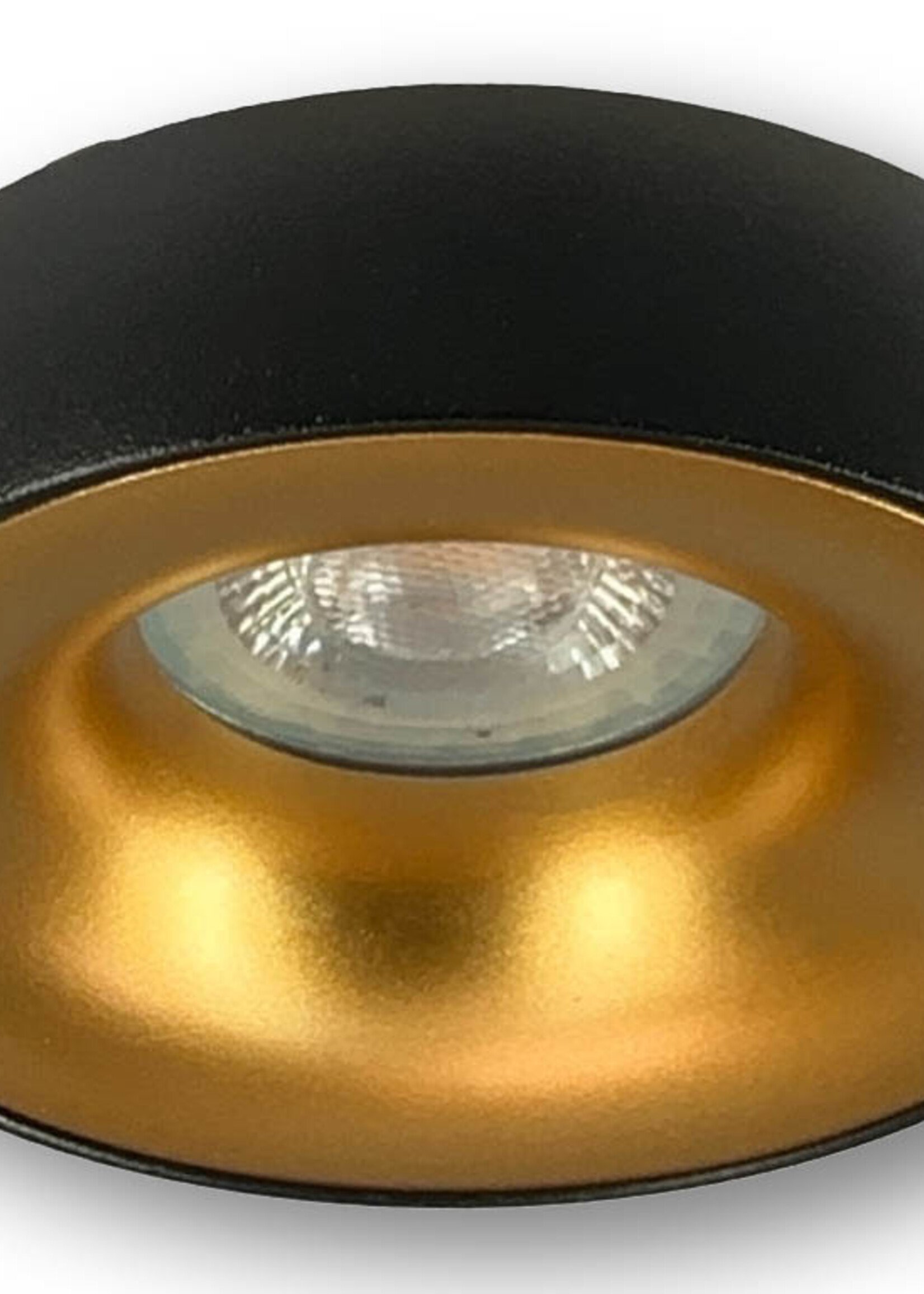 Set van 3 zwart met goudkleur Inbouw Ledspot Samos, 5 Watt