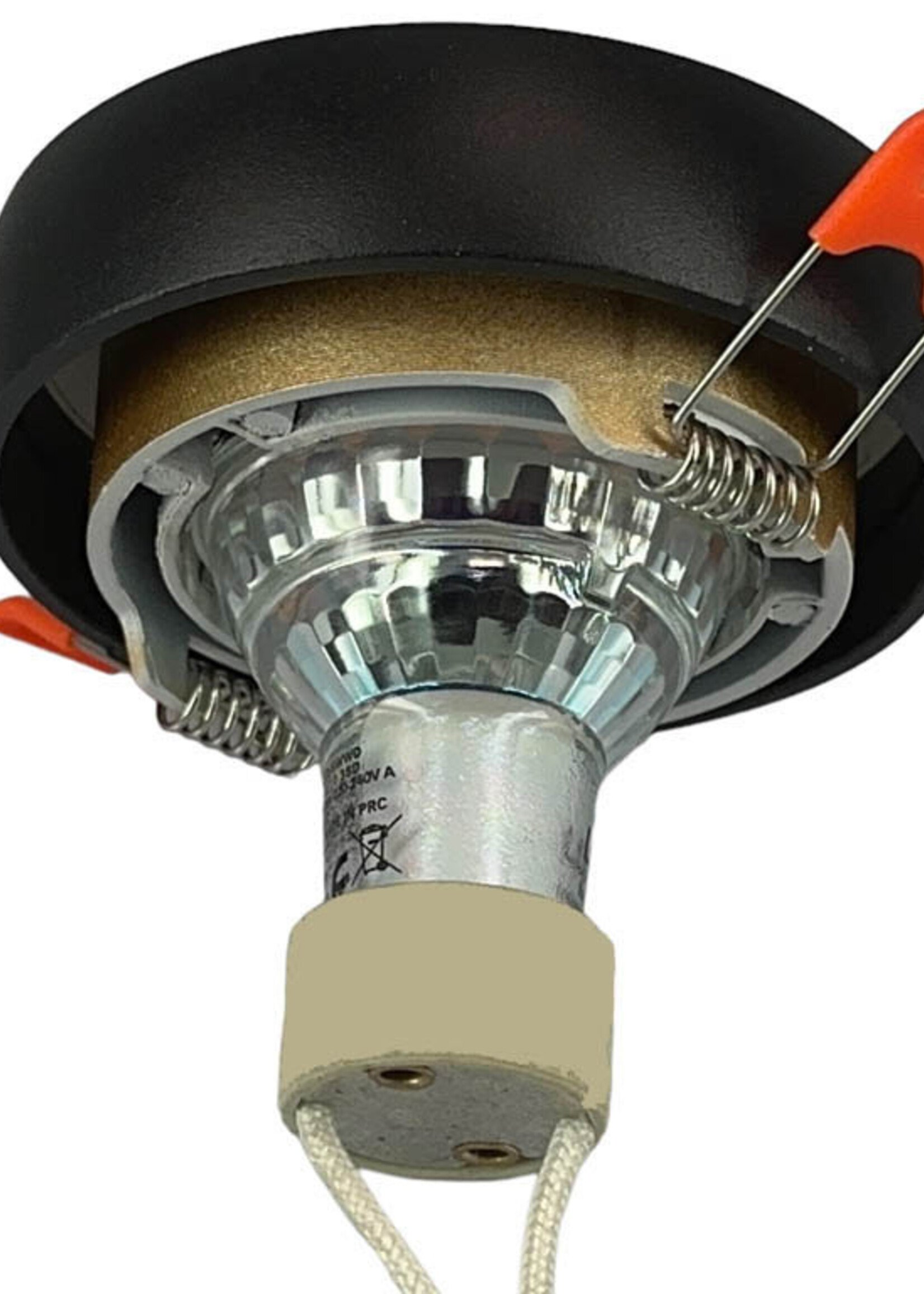 Set van 3 zwart met goudkleur Inbouw Ledspot Samos, 5 Watt