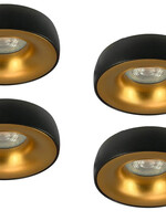 Set van 4 zwart met goudkleur Inbouw Ledspot Samos, 5 Watt