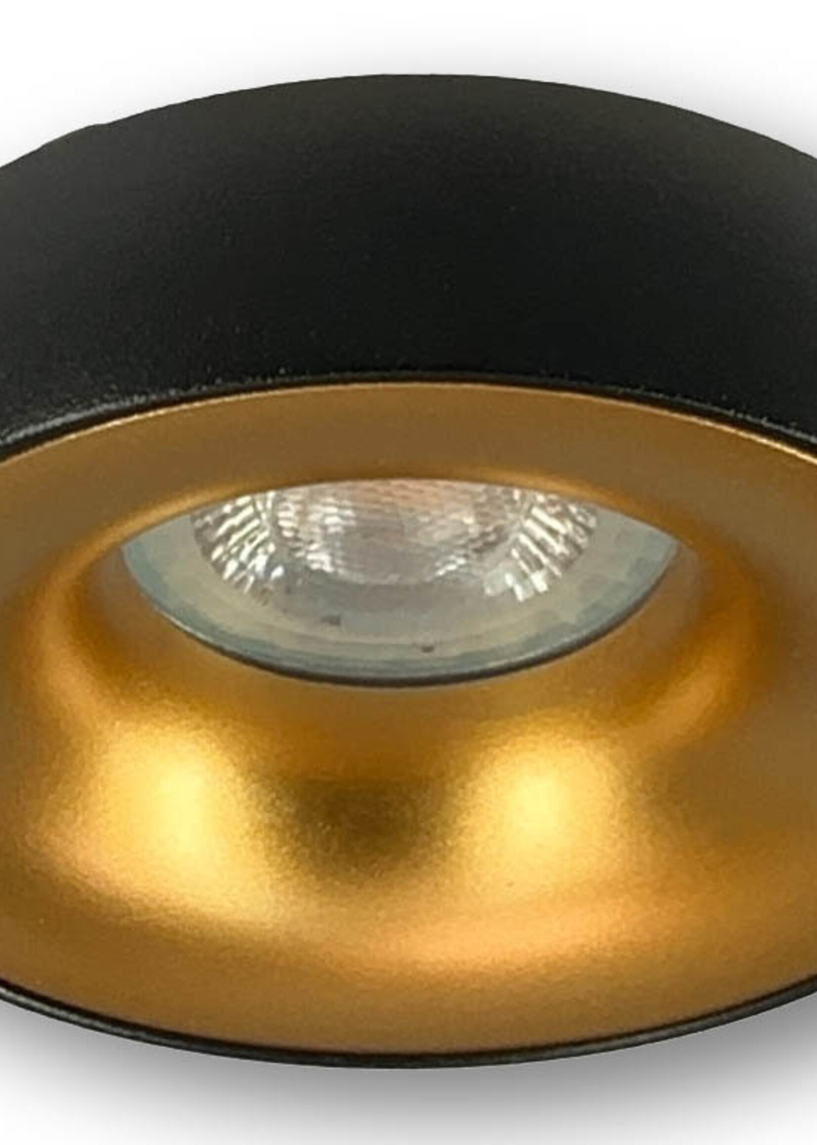 Set van 4 zwart met goudkleur Inbouw Ledspot Samos, 5 Watt