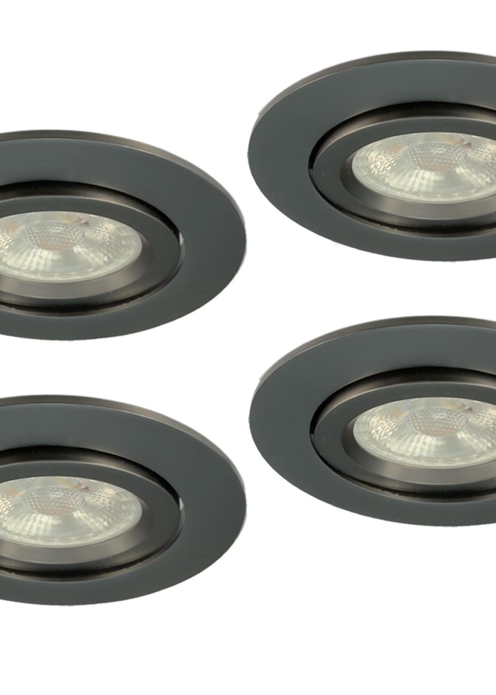 Set van 4 Inbouw Inbouw Ledspot Dublin, Gun Metal, 6 Watt, IP44