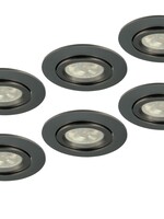 Set van 6 Inbouw Inbouw Ledspot Dublin, Gun Metal, 6 Watt, IP44