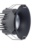 Zwarte Inbouw Ledspot Napels, 7 Watt, Dimbaar,  Warm Wit, IP44