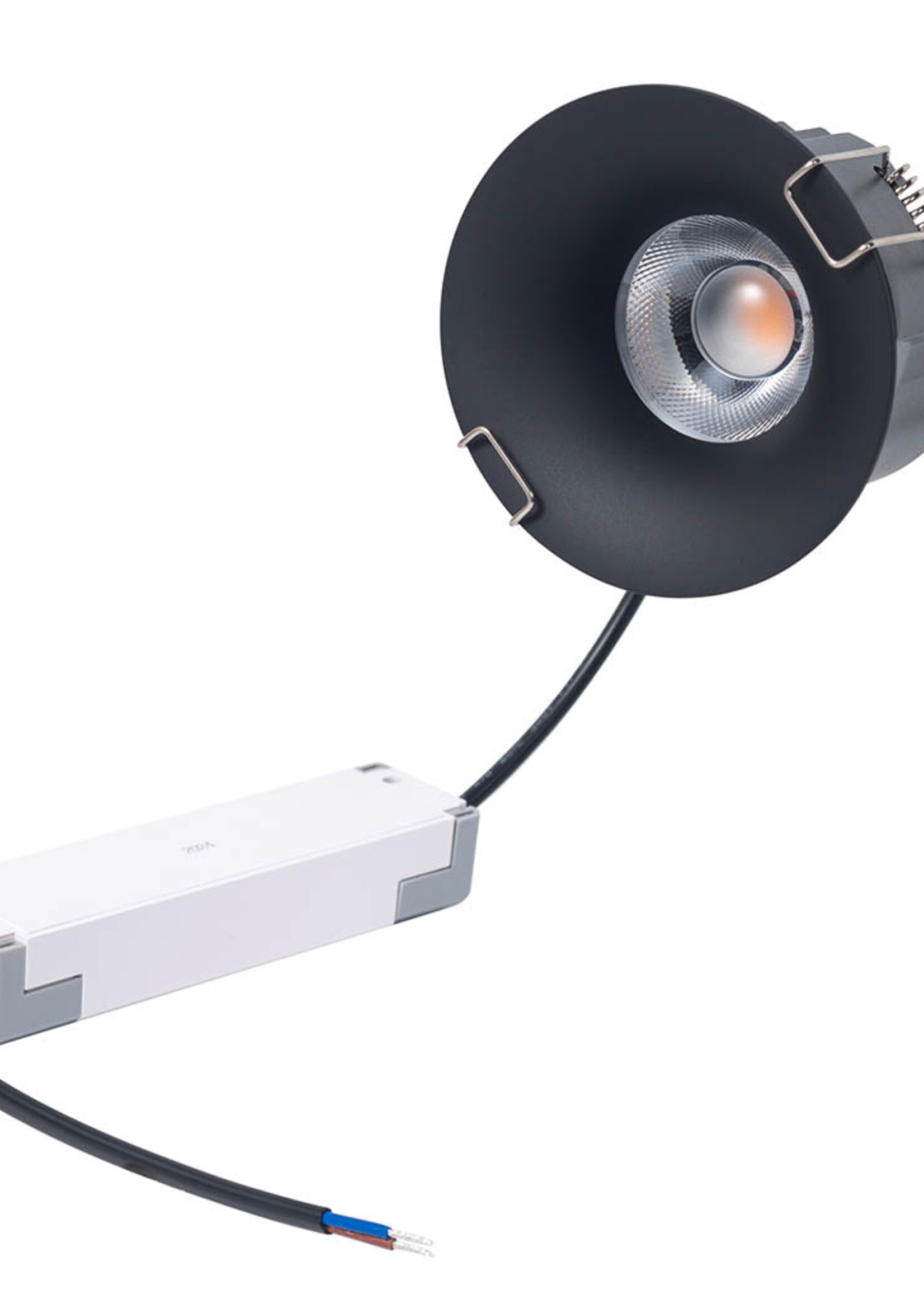 Zwarte Inbouw Ledspot Napels, 7 Watt, Dimbaar,  Warm Wit, IP44