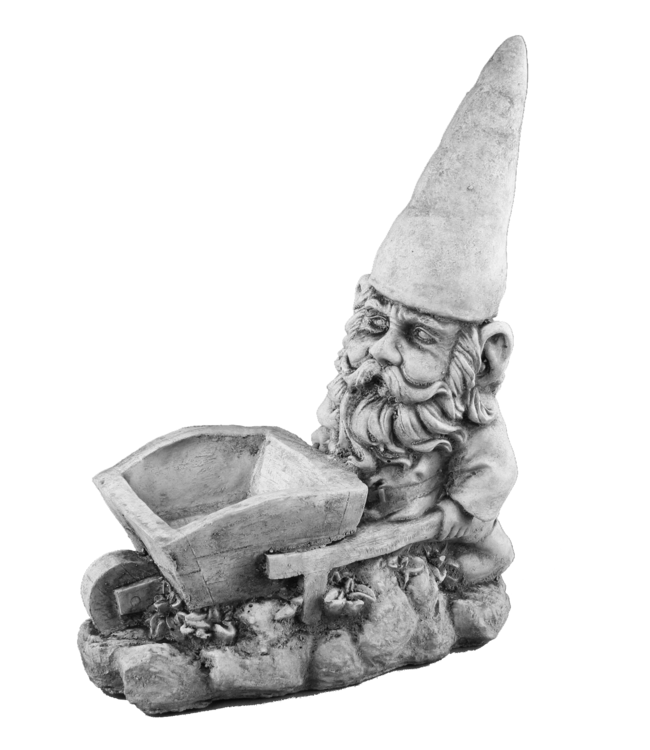 Kabouter met kruiwagen