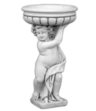 Cherubijn met sierlijke kom links