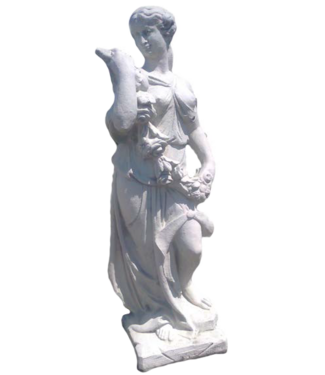 Vrouw met bloemenkrans