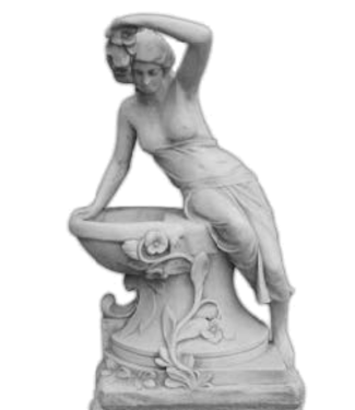 Elegante vrouw zittend op drinkbak