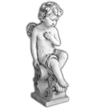 Engel zittend op sokkel