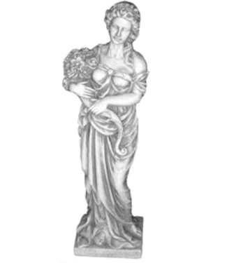 Griekse godin met boeket