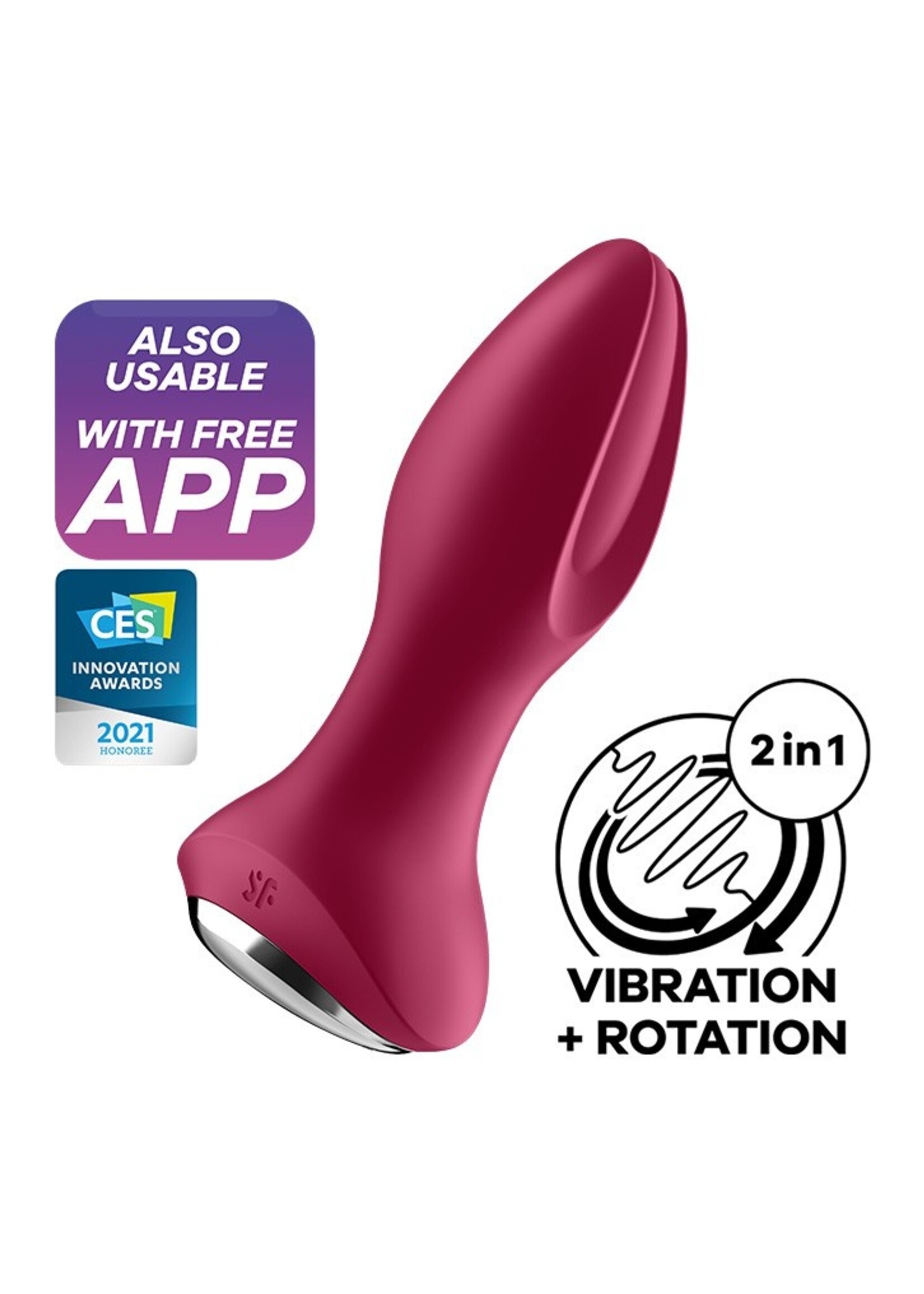 Satisfyer Rotator Plug 2+ - Vibromasseur Anal Puissant avec Contrôle par Appli