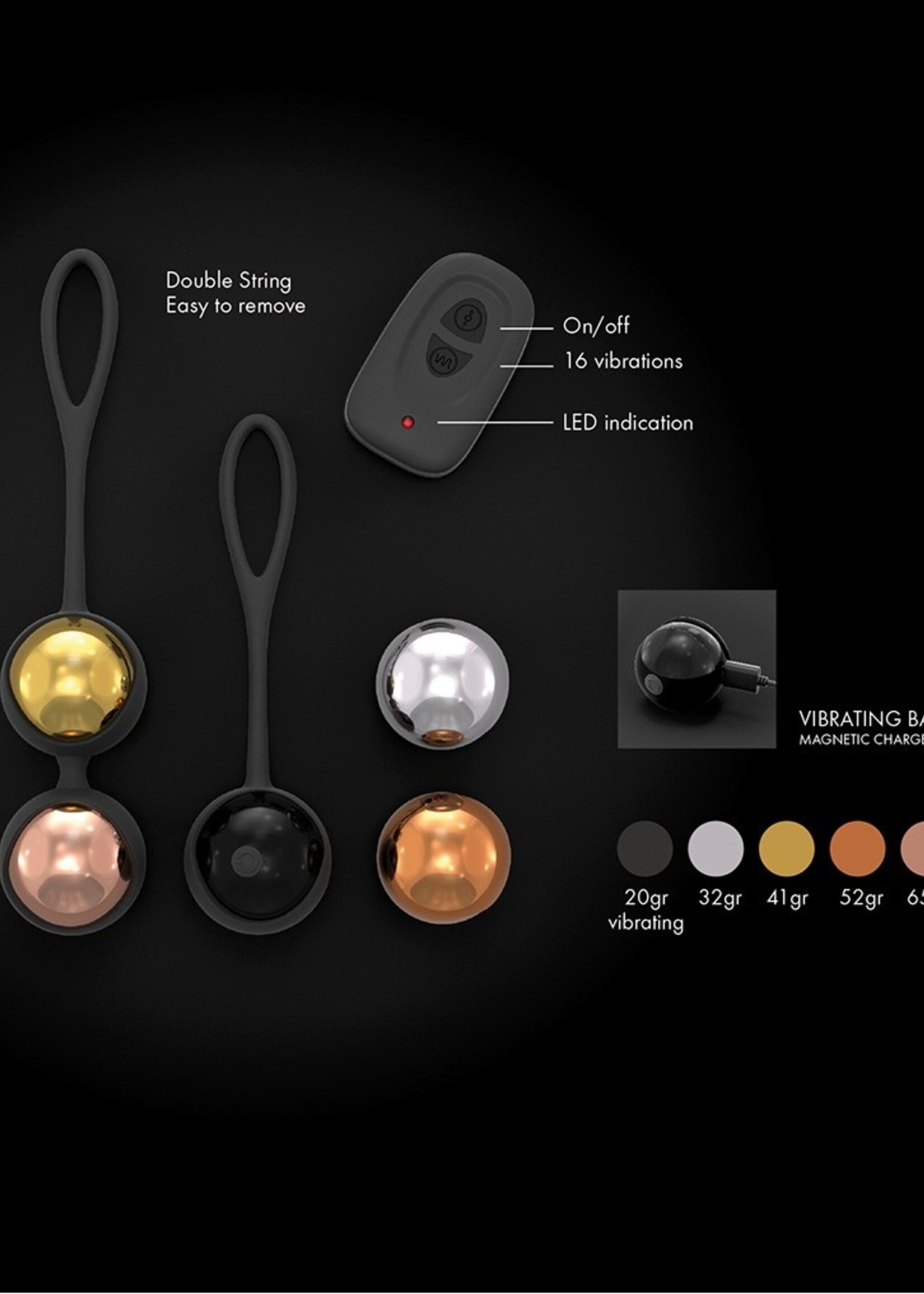 Dorcel Ballons d'entraînement Dorcel – luxueux coffret de boules de Geisha avec vibration