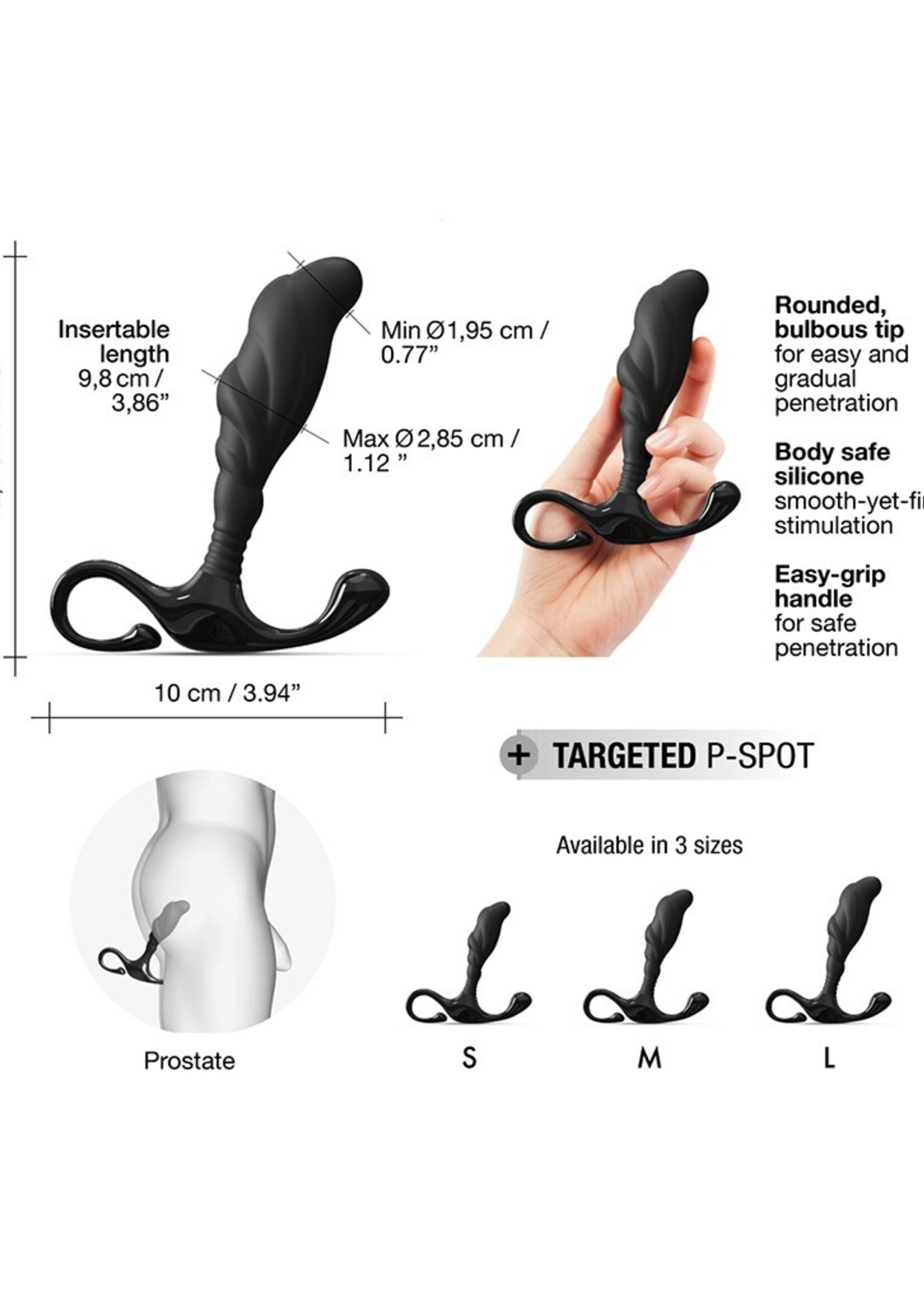 Dorcel Expert-P – Prostaatplug Ø2,85 cm & 12,1 cm met P-spotstimulatie