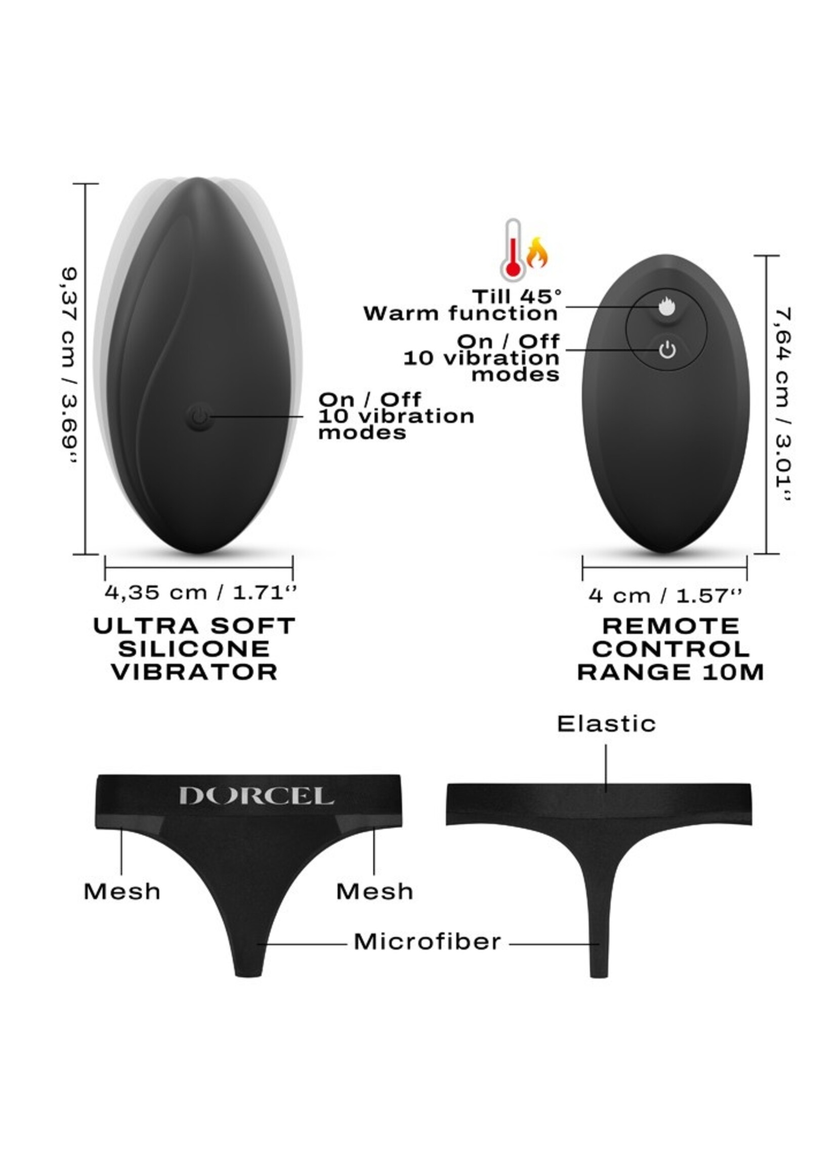 Dorcel Discreet Vibe – vibromasseur télécommandé pour le plaisir sensuel – avec culotte