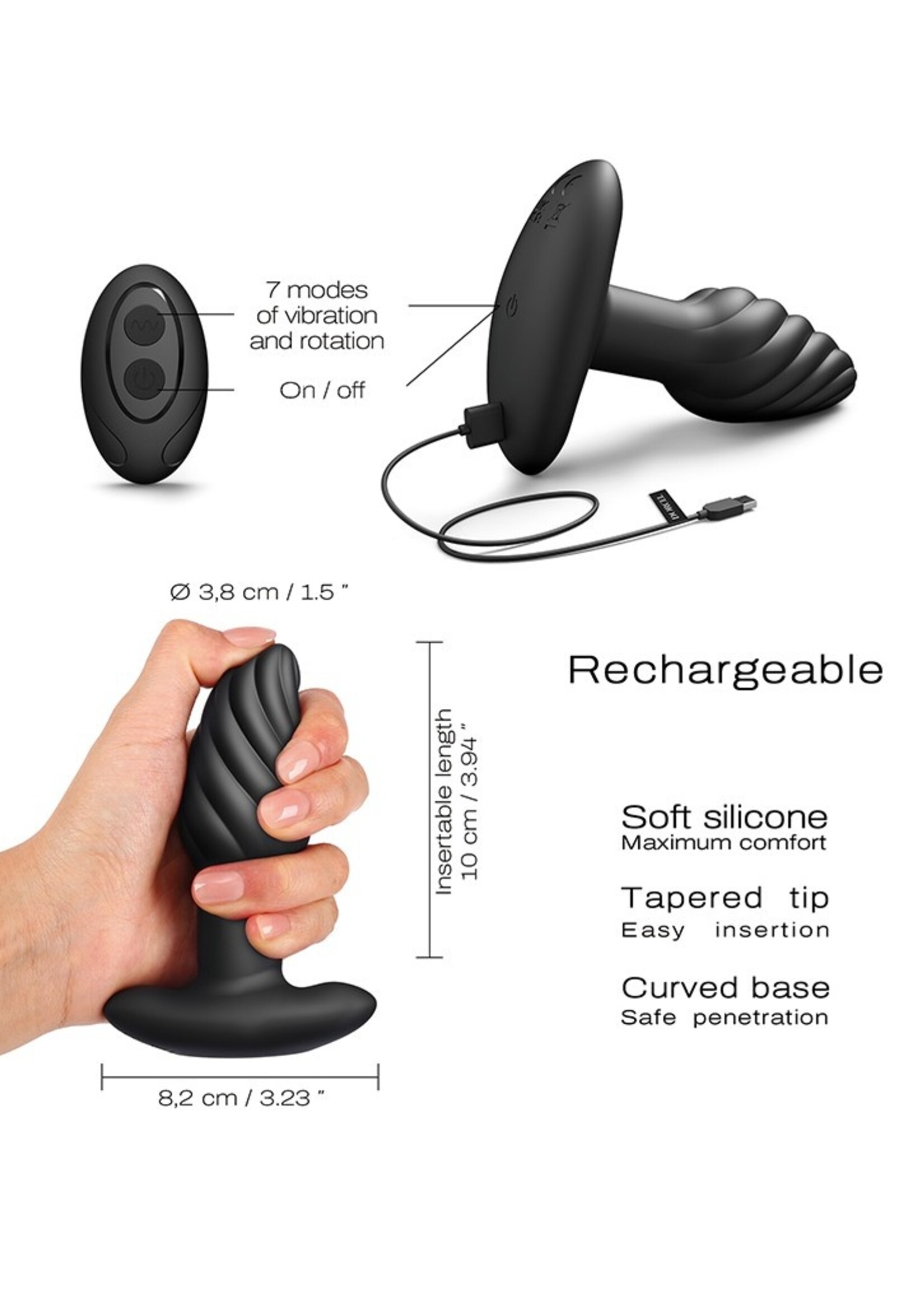 Dorcel Spin Plug – Analvibrator 12,2 cm Ø3,8 cm