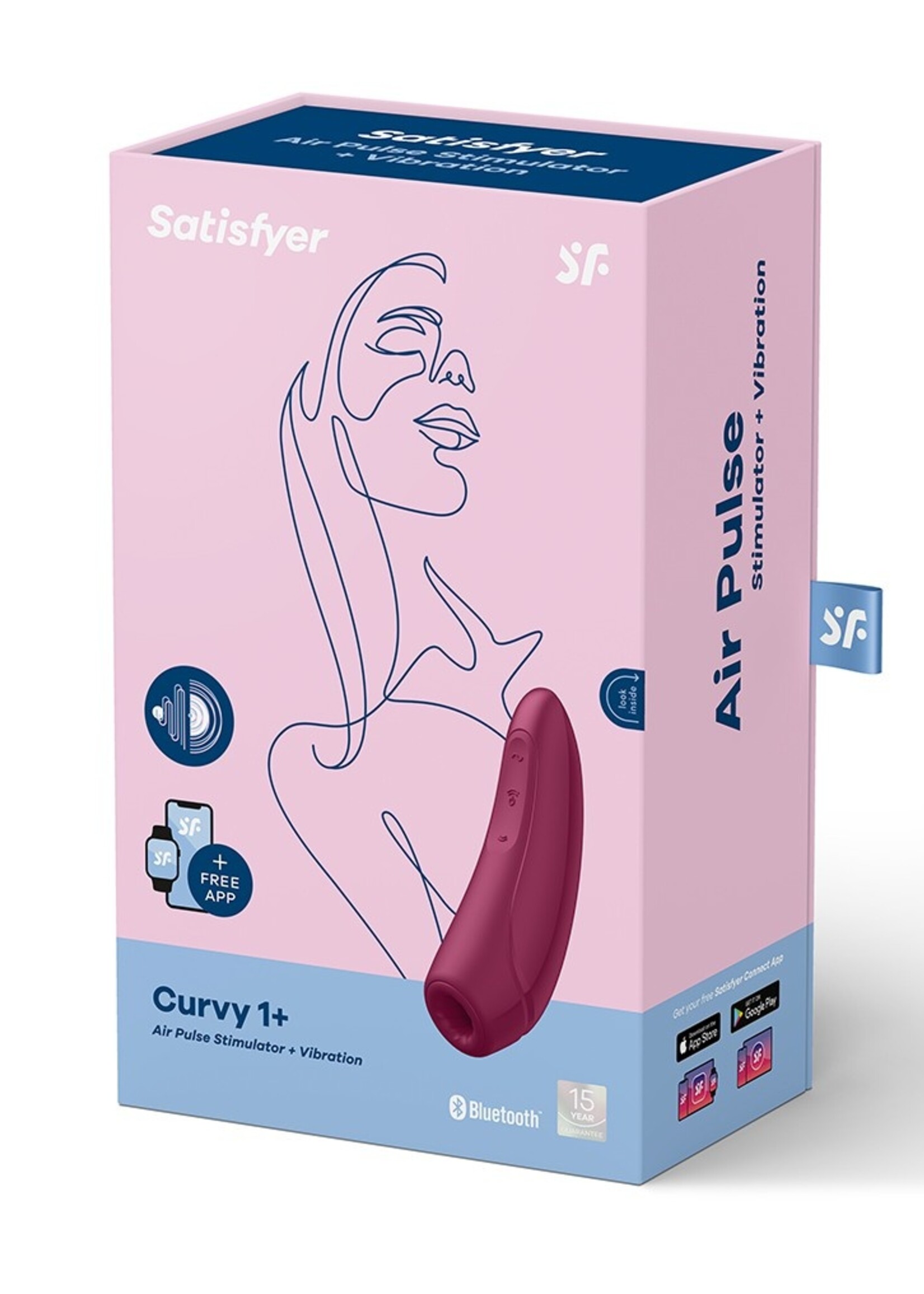 Satisfyer Curvy 1+ Rose Red / incl. Bluetooth and App