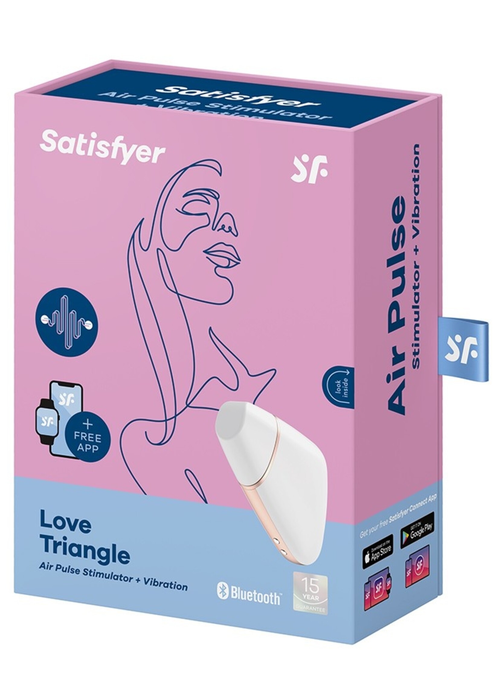 Satisfyer Liefdesdriehoek - Vibrator met drukgolfbediening en app-besturing