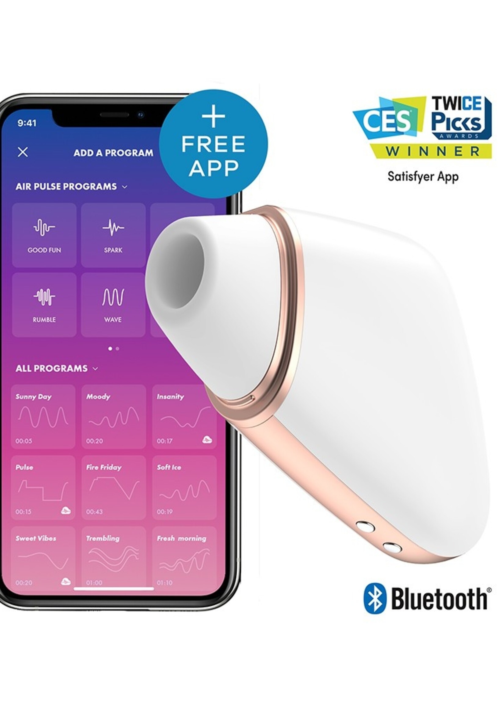 Satisfyer Liefdesdriehoek - Vibrator met drukgolfbediening en app-besturing