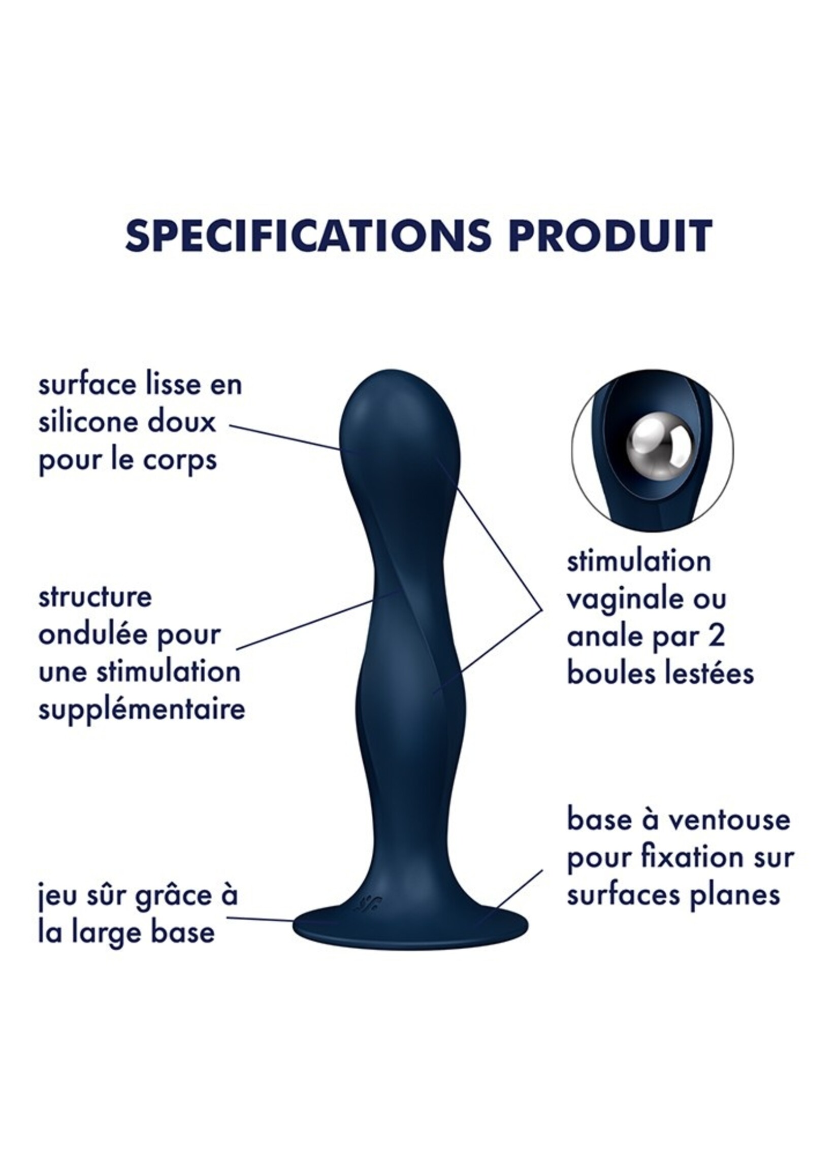 Satisfyer Double Ball-R - Bleu foncé