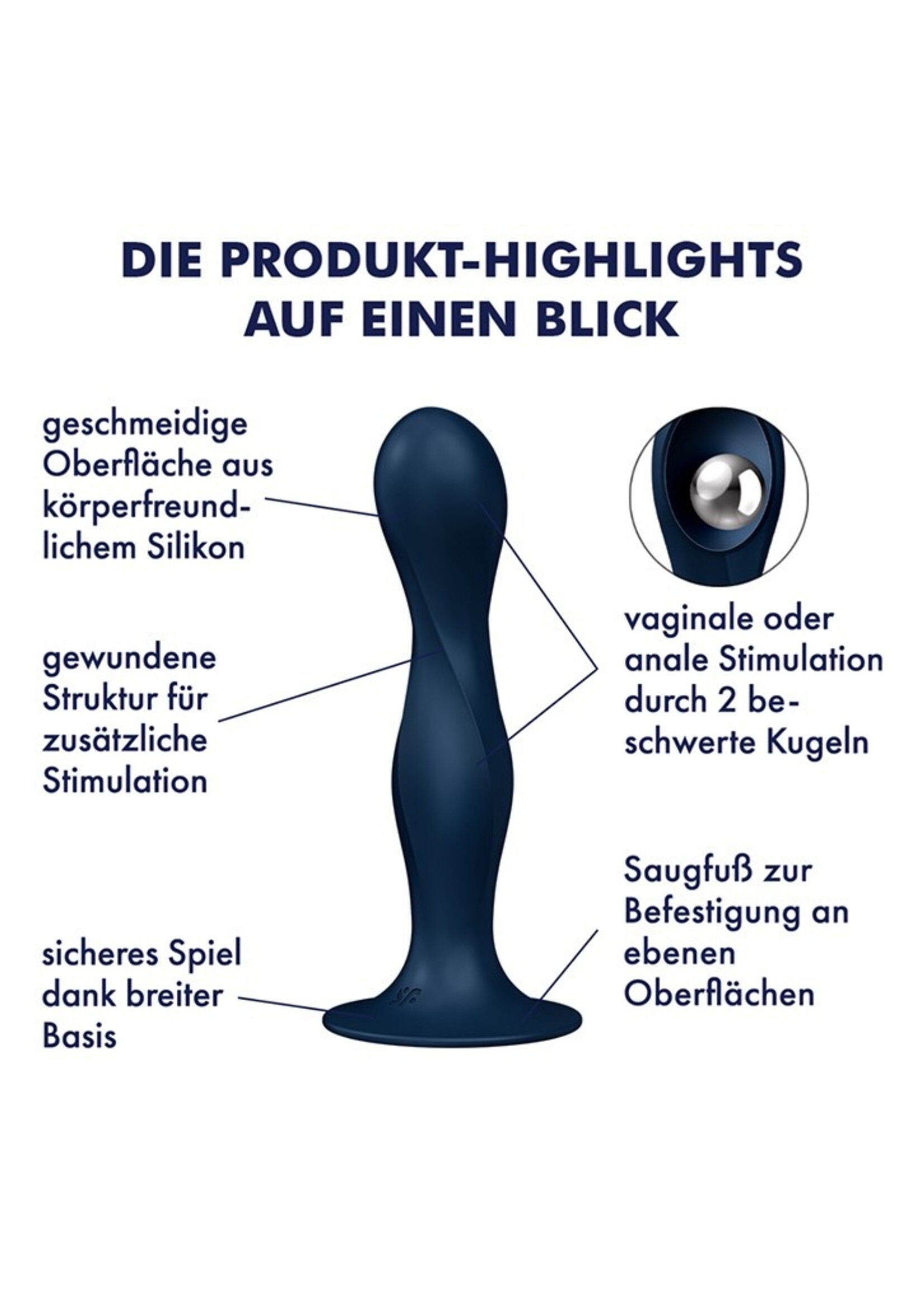 Satisfyer Double Ball-R - Bleu foncé