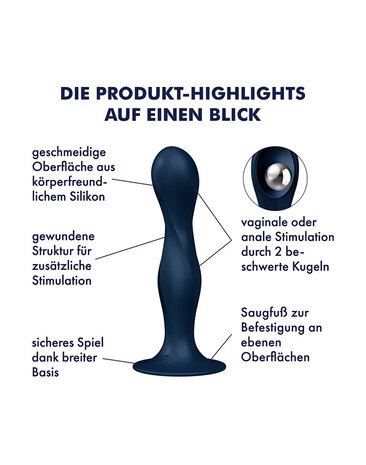 Satisfyer Double Ball-R – Anal Dildo 17,9 cm Ø4 cm mit Gewichtskugeln