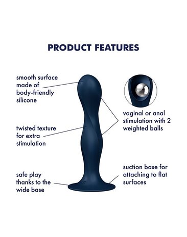 Satisfyer Satisfyer - Double Ball-R - Bleu foncé Satisfyer Satisfyer - Double Ball-R - Bleu foncé