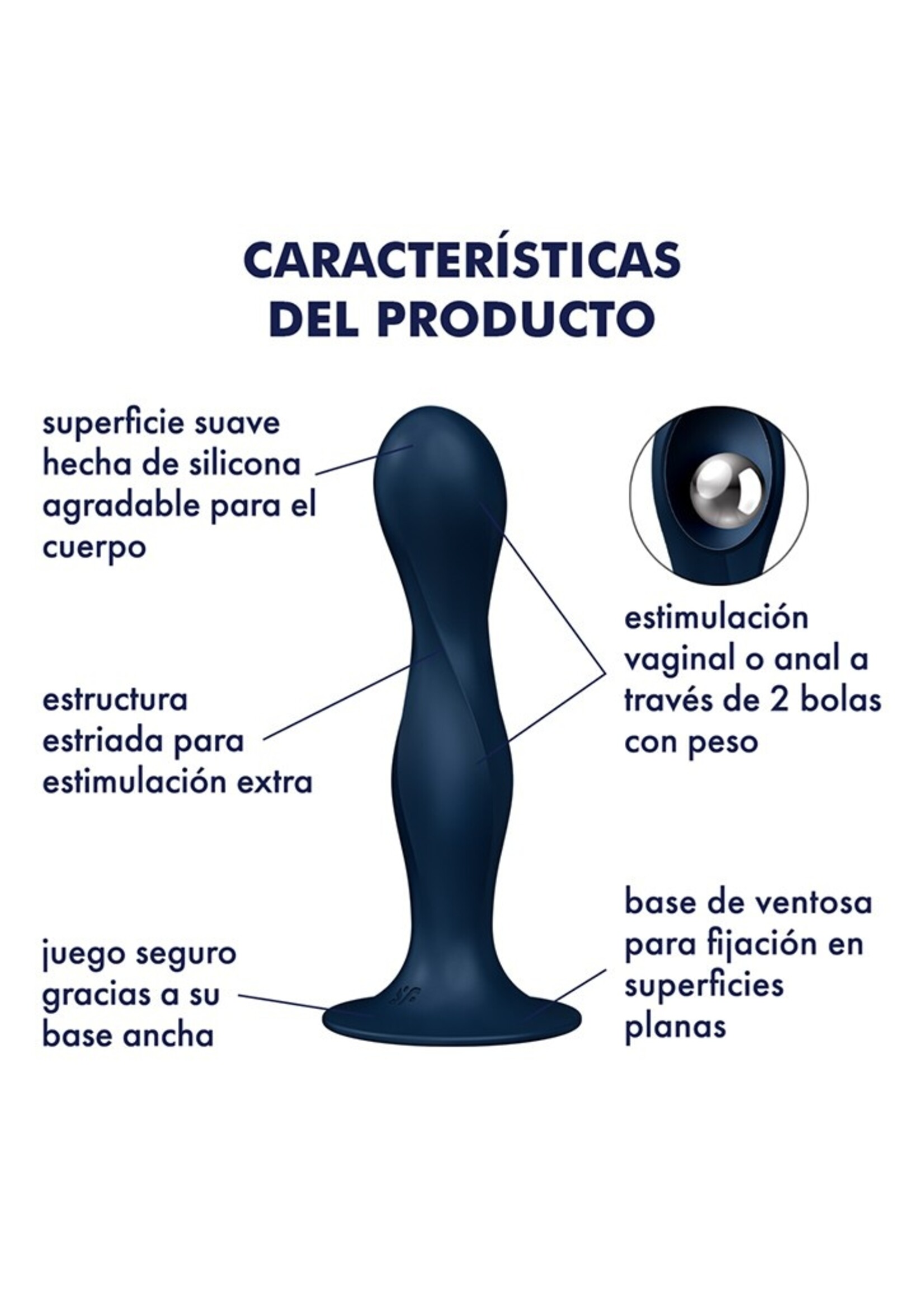 Satisfyer Double Ball-R - Bleu foncé