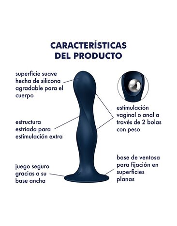 Satisfyer Double Ball-R - Bleu foncé