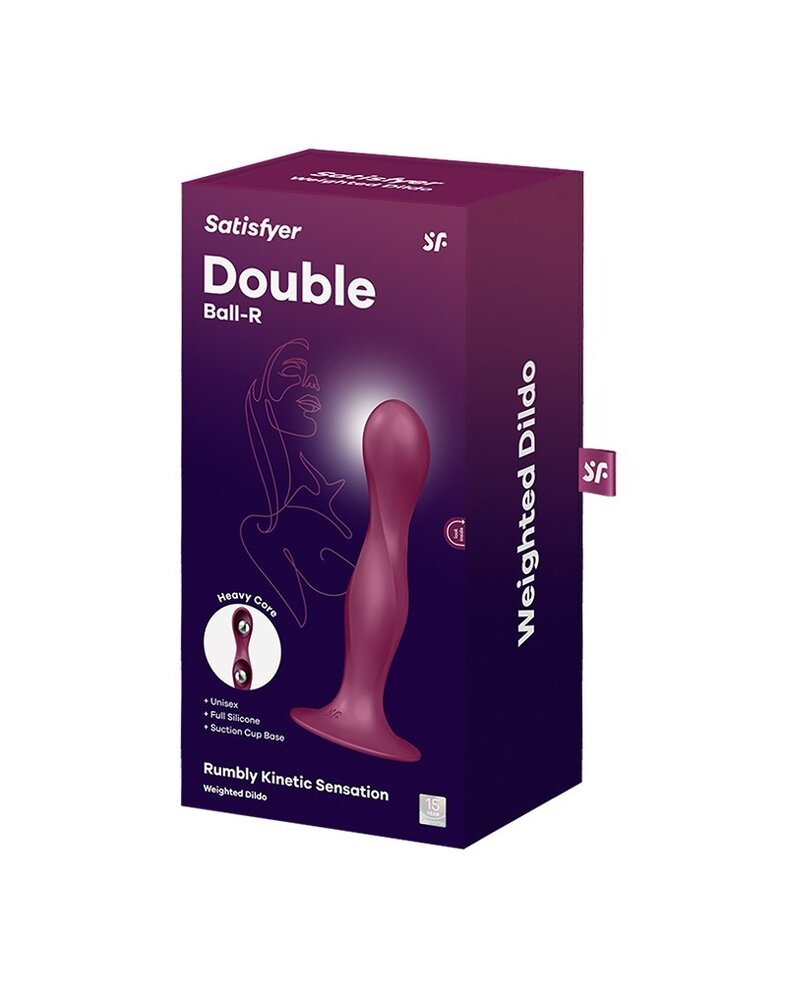 Satisfyer Double Ball-R Rood – Anale dildo 17,9 cm Ø4 cm met verzwaarde ballen