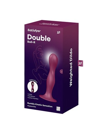 Satisfyer Double Ball-R Rood – Anale dildo 17,9 cm Ø4 cm met verzwaarde ballen