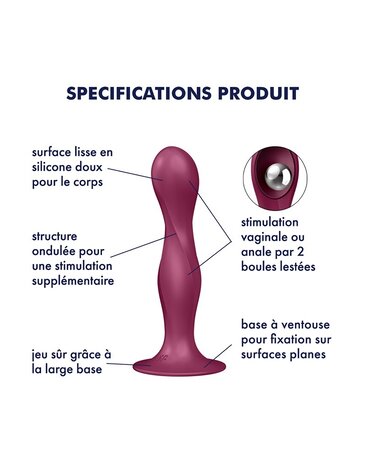Satisfyer Double Ball-R Rot – Anal Dildo 17,9 cm Ø4 cm mit Gewichtskugeln