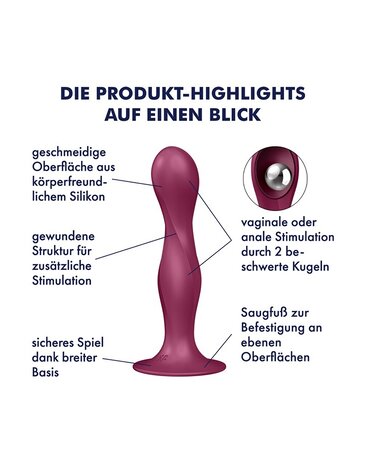 Satisfyer Double Ball-R Rot – Anal Dildo 17,9 cm Ø4 cm mit Gewichtskugeln