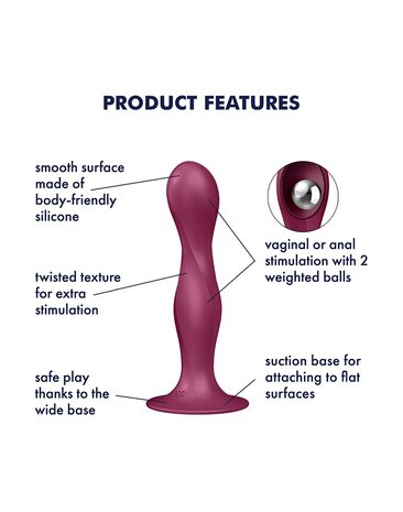 Satisfyer Double Ball-R Rood – Anale dildo 17,9 cm Ø4 cm met verzwaarde ballen