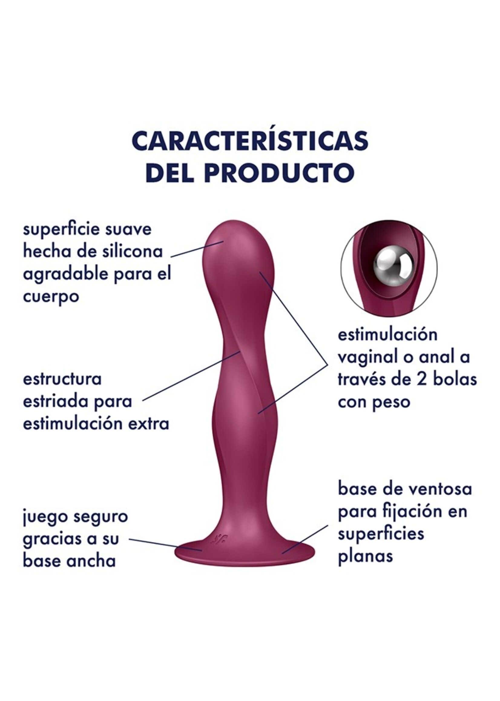 Satisfyer Double Ball-R Rood – Anale dildo 17,9 cm Ø4 cm met verzwaarde ballen