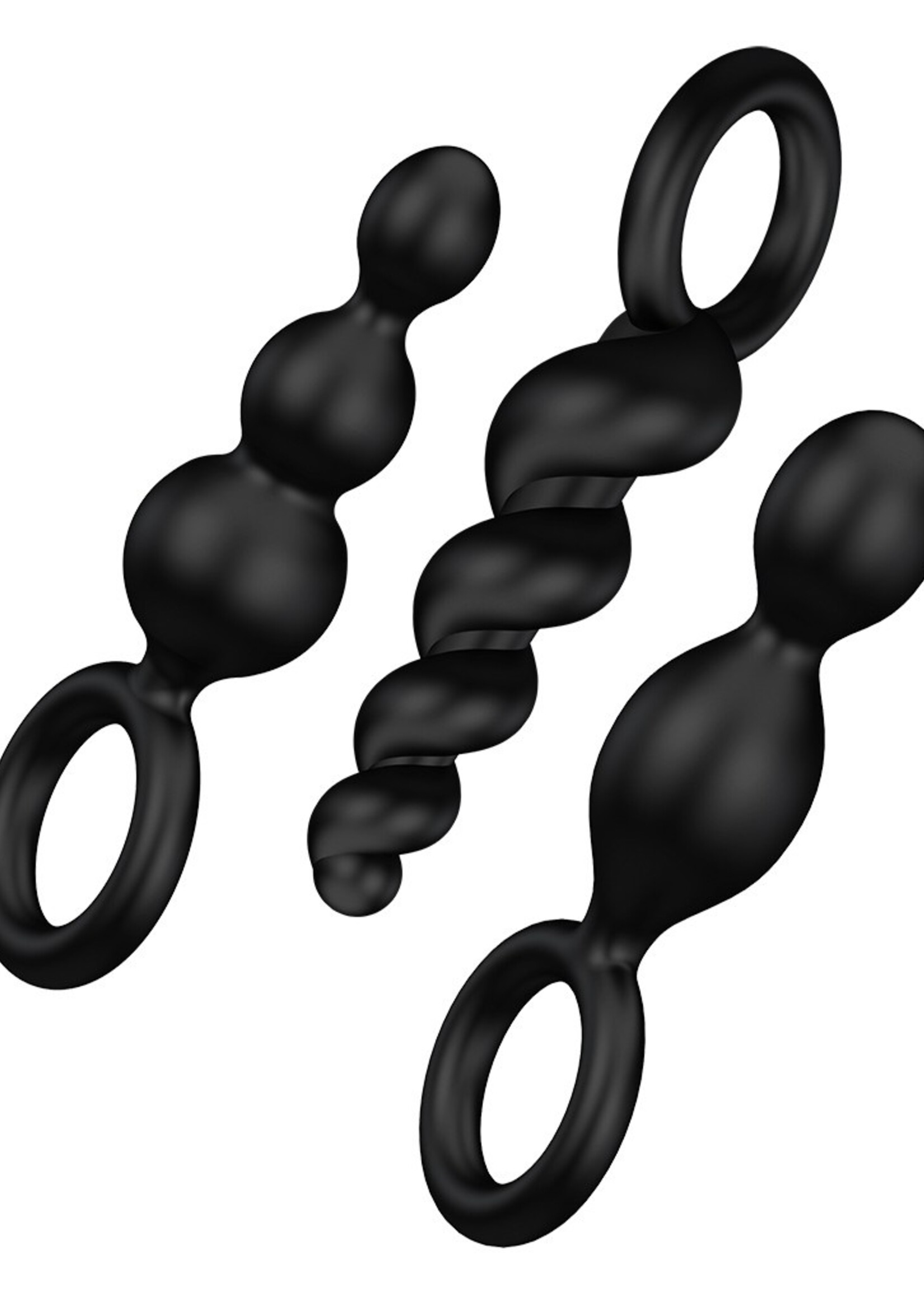 Satisfyer Booty Call Black (set van 3) – anaalplug 13,5-14 cm Ø3 cm