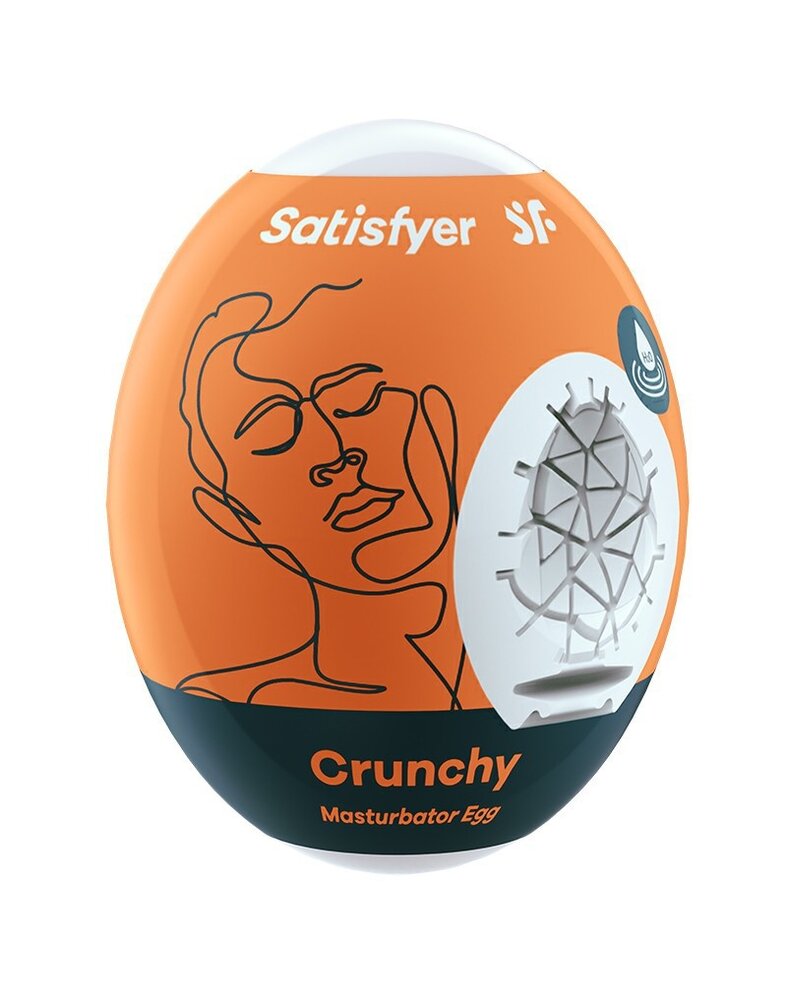 Satisfyer Crunchy – masturbator ei mit Rillen- und Noppenstruktur