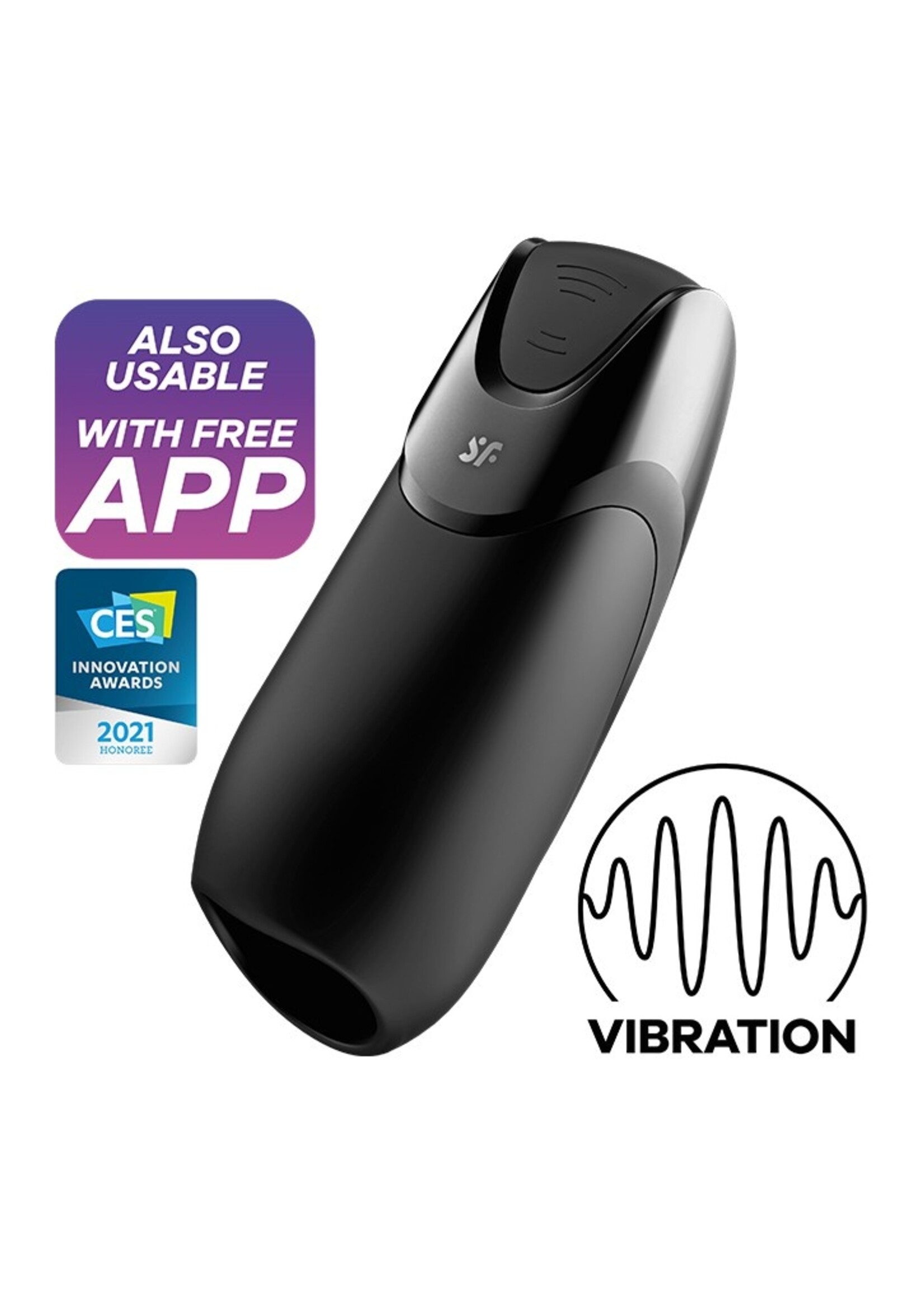 Satisfyer Men Vibration+ Schwarz – Masturbator App-Steuerung