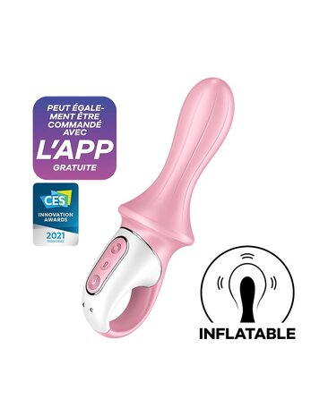 Satisfyer Air Pump Booty 5+ - Vibromasseur anal gonflable (avec contrôle par application) - Rose