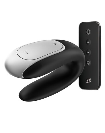 Satisfyer Double Fun - Vibromasseur de luxe pour couple - Noir