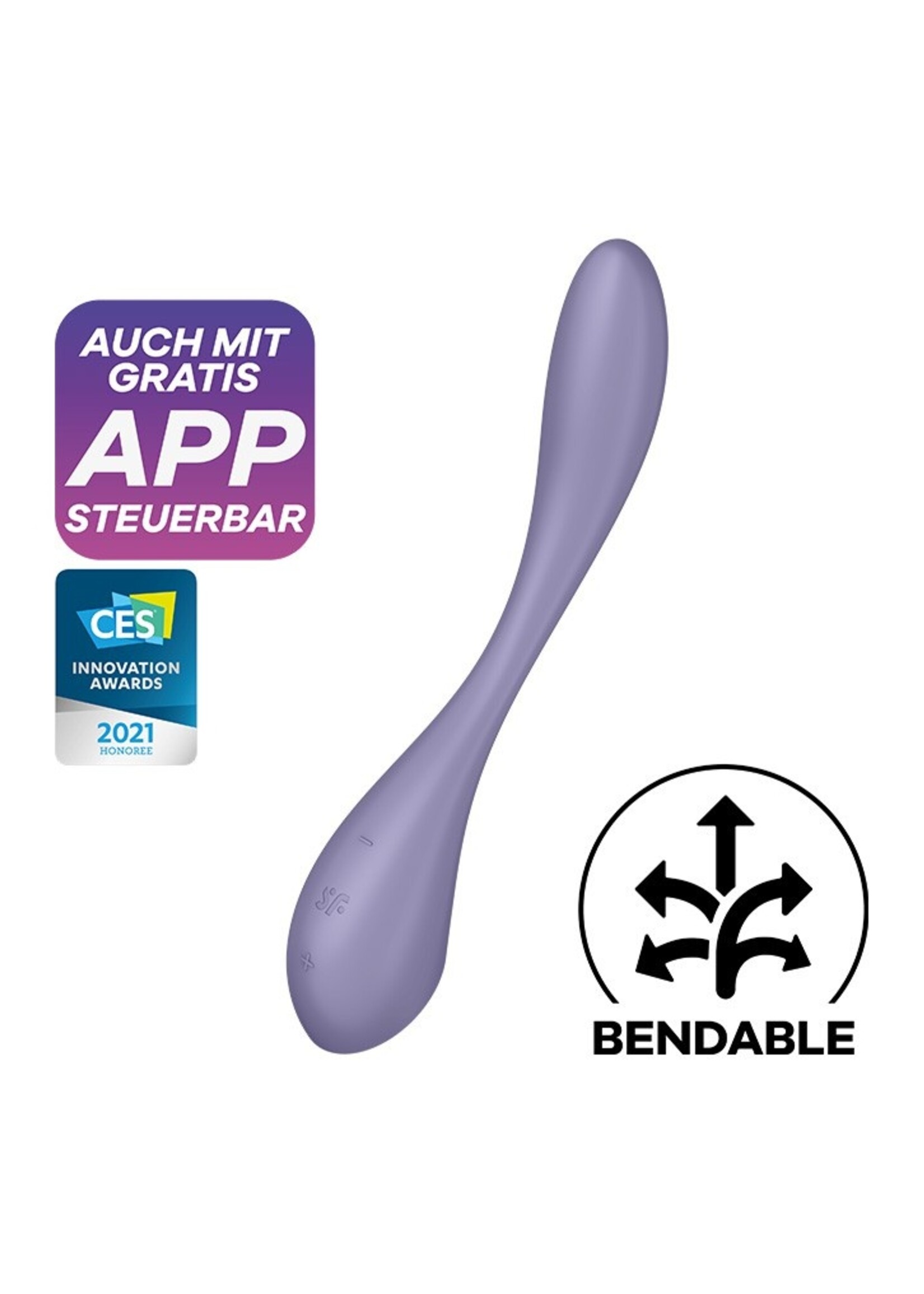 Satisfyer G-Spot Flex 5+ - Vibromasseur flexible pour point G (avec contrôle par application) - Lilas