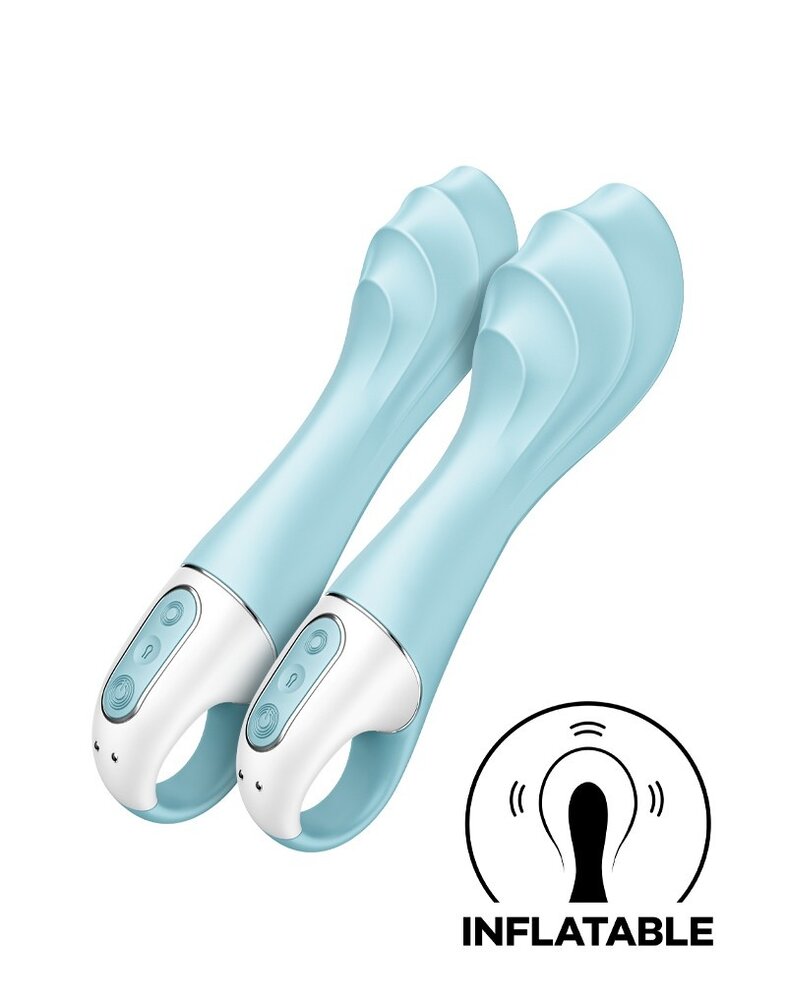 Satisfyer Satisfyer - Air Pump Vibrator 5+ - Vibromasseur gonflable point G (avec contrôle par application) - Bleu