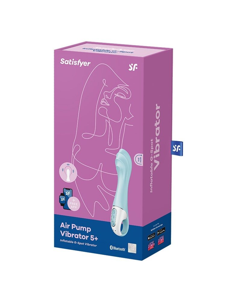 Satisfyer Satisfyer - Air Pump Vibrator 5+ - Vibromasseur gonflable point G (avec contrôle par application) - Bleu